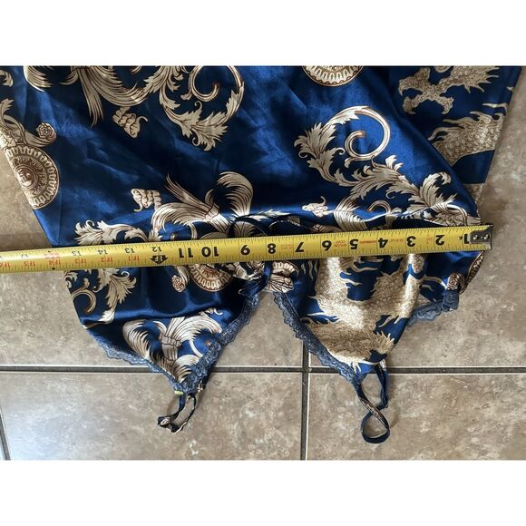 Vintage Satin Printed Cami PJ Top Sz Small - Picture 3 of 4